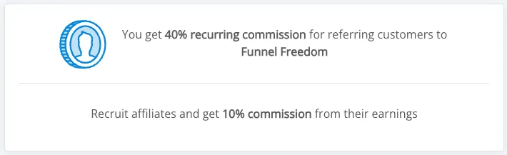 Funnel Freedom recurring commission rate